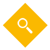 white magnifying glass on yellow background